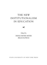 Front cover of New institutionalism in education by Heinz-Dieter Meyer