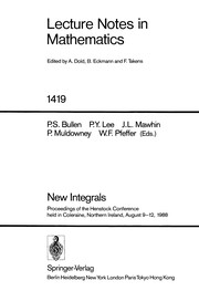 Front cover of New integrals by Summer Symposium in Real Analysis (1988 Coleraine, Northern Ireland)