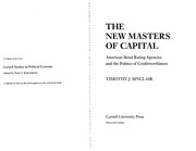 Front cover of The new masters of capital by Timothy J. Sinclair