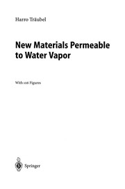Front cover of New Materials Permeable to Water Vapor by Harro Träubel