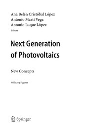 Front cover of Next Generation of Photovoltaics by Ana Belén Cristóbal López
