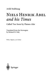 Front cover of Niels Henrik Abel and his Times by Arild Stubhaug
