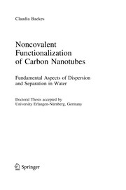 Front cover of Noncovalent Functionalization of Carbon Nanotubes by Claudia Backes