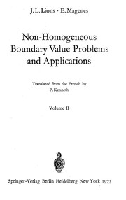 Front cover of Non-homogeneous boundary value problems and applications by Jacques Louis Lions