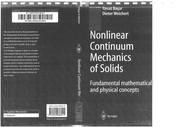 Front cover of Nonlinear continuum mechanics of solids by Yavuz Başar