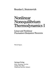 Front cover of Nonlinear Nonequilibrium Thermodynamics I by Rouslan L. Stratonovich