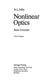 Cover of Nonlinear Optics by D. L. Mills