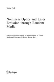 Front cover of Nonlinear Optics and Laser Emission through Random Media by Viola Folli