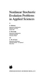 Cover of Nonlinear stochastic evolution problems in applied sciences by N. Bellomo