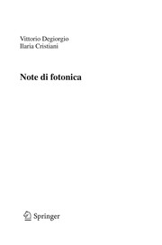 Front cover of Note di fotonica by Vittorio Degiorgio