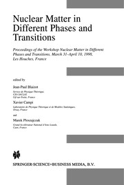 Front cover of Nuclear Matter in Different Phases and Transitions by Jean-Paul Blaizot