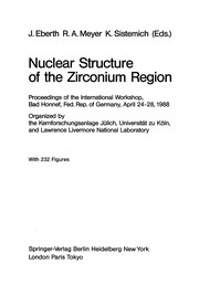 Front cover of Nuclear Structure of the Zirconium Region by et al