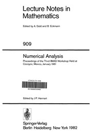 Front cover of Numerical analysis by Instituto de Investigacions en Matematicas Aplicadas y en Sistemas. Workshop on Numerical Analysis