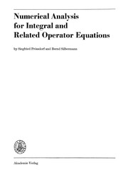 Front cover of Numerical analysis for integral and related operator equations by Siegfried Prössdorf