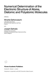 Cover of Numerical Determination of the Electronic Structure of Atoms, Diatomic and Polyatomic Molecules by Mireille Defranceschi