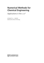 Front cover of Numerical methods for chemical engineering by Kenneth J Beers