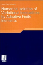 Front cover of Numerical solution of Variational Inequalities by Adaptive Finite Elements by Franz-Theo Suttmeier