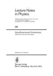 Front cover of One Dimensional Conductors Gps Proceedings by J. Ehlers