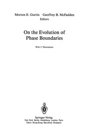 Front cover of On the Evolution of Phase Boundaries by Morton E. Gurtin