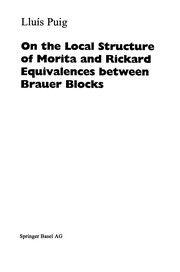 Front cover of On the local structure of Morita and Rickard equivalences between Brauer blocks by Lluis Puig