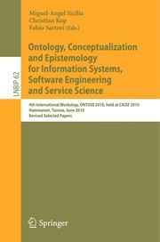 Front cover of Ontology, Conceptualization and Epistemology for Information Systems, Software Engineering and Service Science by Miguel-Angel Sicilia