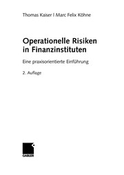 Cover of Operationelle Risiken in Finanzinstituten by Thomas Kaiser