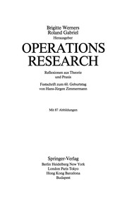 Cover of Operations Research Reflexionen aus Theorie und Praxis by Brigitte Werners