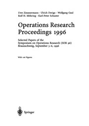 Front cover of Operations Research Proceedings 1996 by Germany) Symposium on Operations Research (1996 Braunschweig