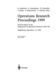 Cover of Operations Research Proceedings 1999 by Karl Inderfurth
