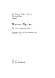 Front cover of Operator algebras by Abel Symposium (1st 2004 Oslo, Norway)