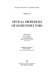 Front cover of Optical Properties of Semiconductors by N. G. Basov