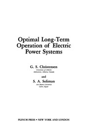 Front cover of Optimal Long-Term Operation of Electric Power Systems by G. S. Christensen