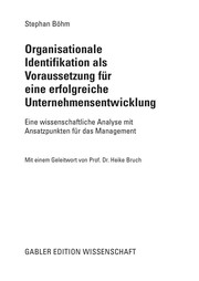 Front cover of Organisationale Identifikation als Voraussetzung für eine erfolgreiche Unternehmensentwicklung by Stephan Böhm