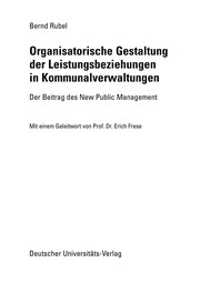 Front cover of Organisatorische Gestaltung der Leistungsbeziehungen in Kommunalverwaltungen by Bernd Rubel