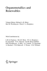 Front cover of Organometallics and Renewables by Michael A. R. Meier
