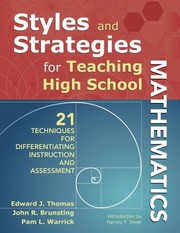 Front cover of Styles and strategies for teaching high school mathematics by Edward J. Thomas