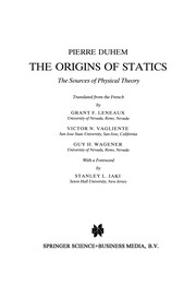 Front cover of The Origins of Statics by Pierre Duhem