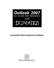 Cover of Outlook 2007 all-in-one desk reference for dummies by Jennifer Fulton