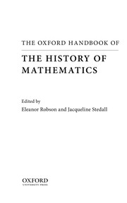 Cover of The Oxford handbook of the history of mathematics by Eleanor Robson