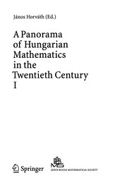 Front cover of A panorama of Hungarian mathematics in the twentieth century by John Horváth