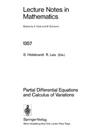 Cover of Partial differential equations and calculus of variations by Stefan Hildebrandt