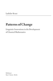 Front cover of Patterns of change by Ladislav Kvasz