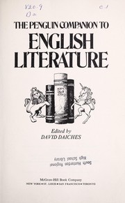 Front cover of The Penguin companion to English literature by David Daiches