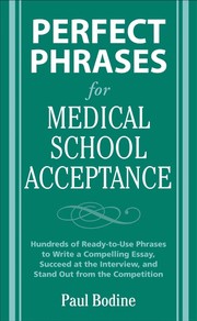 Cover of Perfect phrases for medical school acceptance by Paul Bodine