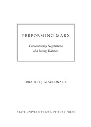 Cover of Performing Marx by Bradley J. Macdonald