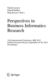 Front cover of Perspectives in Business Informatics Research by Natalia Aseeva