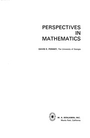 Cover of Perspectives in mathematics by David E. Penney