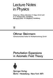 Front cover of Perturbation expansions in axiomatic field theory by Othmar Steinmann