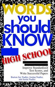 Front cover of Words you should know in high school by Burton Jay Nadler