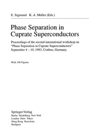 Front cover of Phase Separation in Cuprate Superconductors by Ernst Sigmund